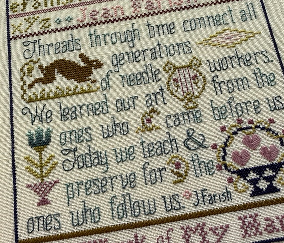 The Hare /& the Basket Sampler by Jean Farish