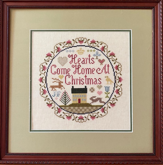 Designs for the Needle Lace Christmas Ornament Hearts Come Home Saying All hearts come home for Christmas for love is always there