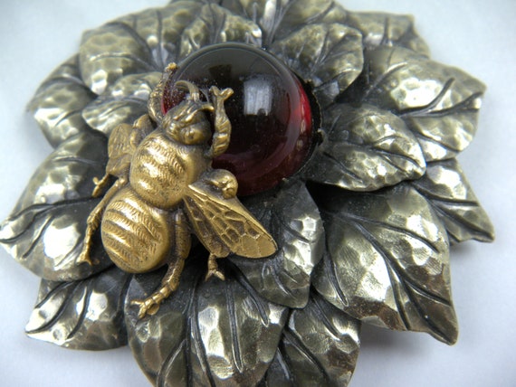 Fantastic 1940's Joseff Hollywood Sunflower brooch