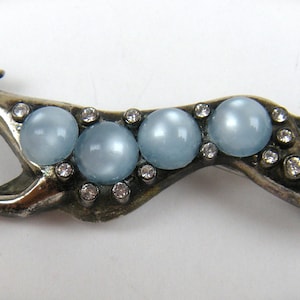 Fabulous Racing Greyhound Brooch with Moonstones