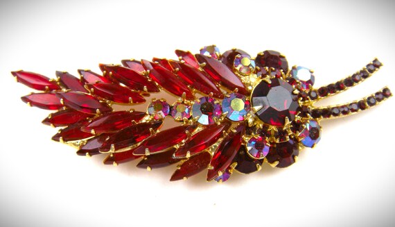 Ruby Red Juliana (by DeLizza and Elster) Brooch - image 1