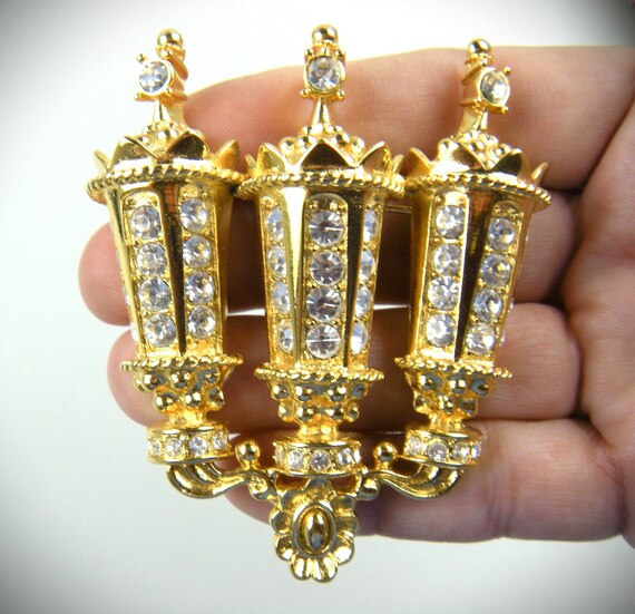 Signed KJL for Kenneth Jay Lane Paris Lights Broo… - image 4