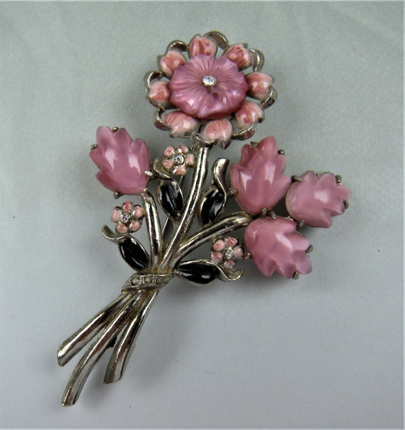 1930's Signed Coro Flower Brooch