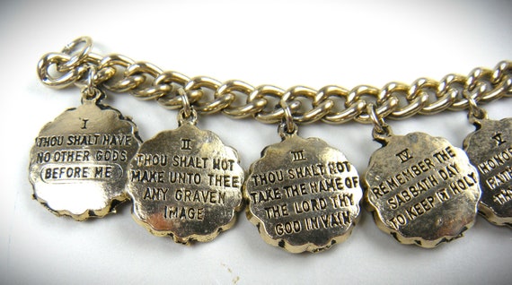 Very Detailed Ten Commandments Charm Bracelet KJV - image 4