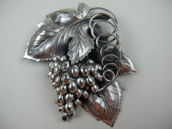 Huge Signed Napier Grape Cluster Brooch