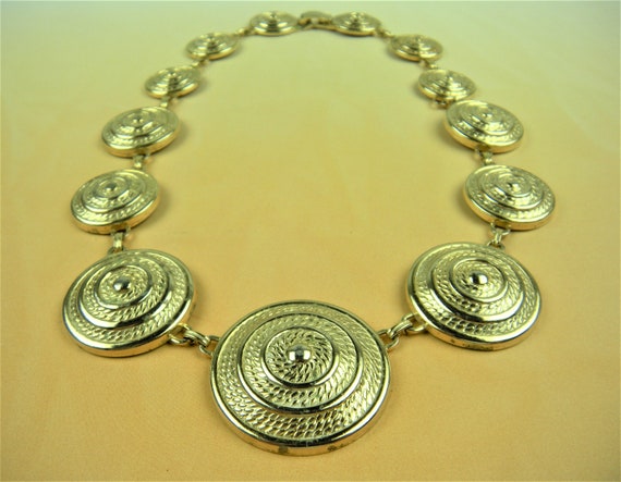 Modernist Disk Vintage Necklace - image 1