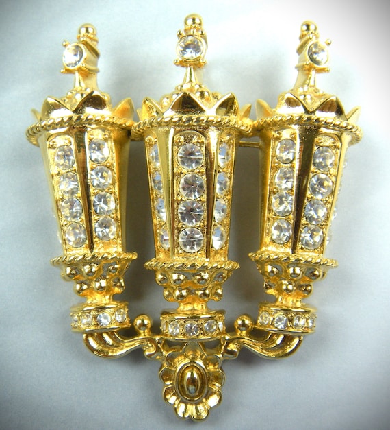 Signed KJL for Kenneth Jay Lane Paris Lights Broo… - image 5