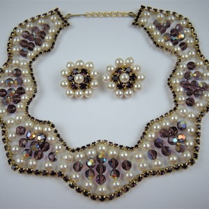 Wonderful Beaded Demi Parure Earrings and Matching Necklace