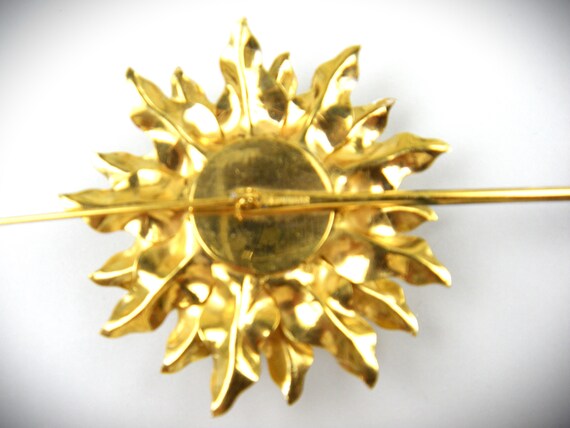 Signed Sandor Huge Early 1950's Enameled Flower B… - image 3