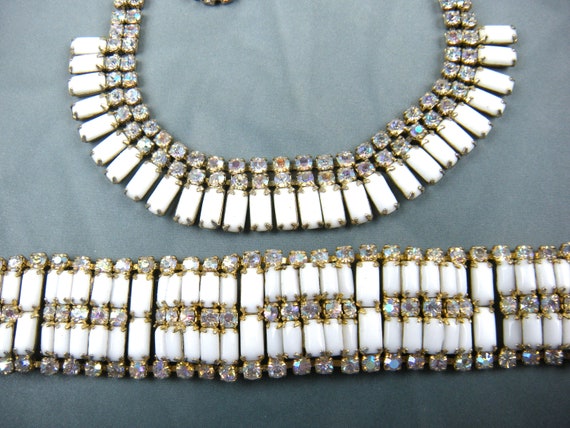 Wonderful Rhinestone Set Bracelet and Necklace Pe… - image 3