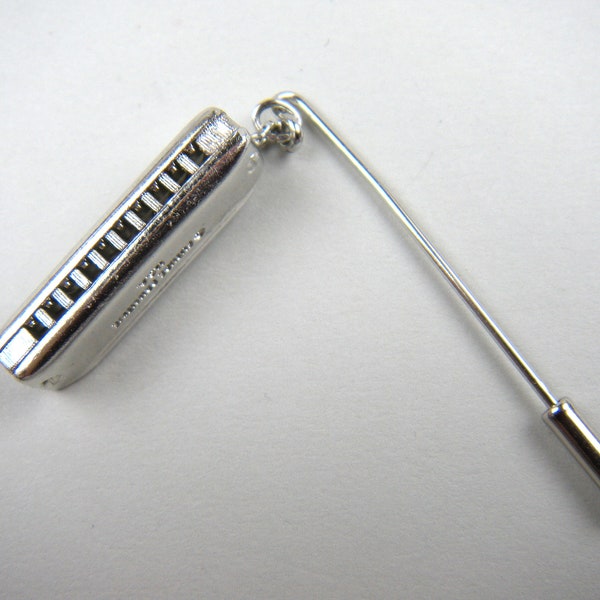 Signed Hohner Made in Germany Meisterklasse Harmonica Stick Pin Advertising Jewelry