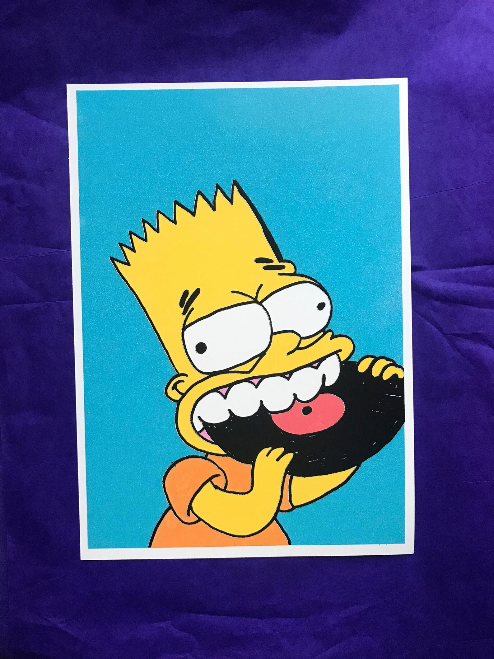 Bart Simpson A5 print Vinyl Junkie DJ The Simpsons 90s | Etsy