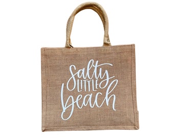 Salty Little Beach Jute Tote | Beach Bag | Beach Tote
