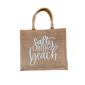 Salzige kleine Strand-Jute-Tasche | Strandtasche | Strandtasche