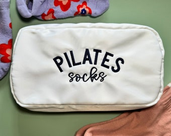 Pilates Socks | embroidered zippered bag