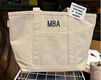 Graduate Degree Initials | Embroidered Boat Bag