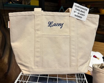 Custom Name | Embroidered Boat Bag