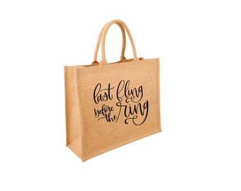 Last Fling Before the Ring Tote | Bachelorette Trip | Bride Bag | Beach Tote