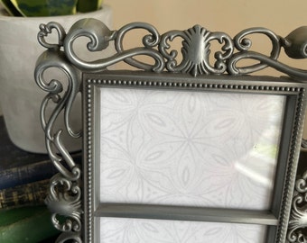 Prince Silvero /'Hammered Scroll/' 8x10 Engravable Sterling Silver Overlay Picture Frame