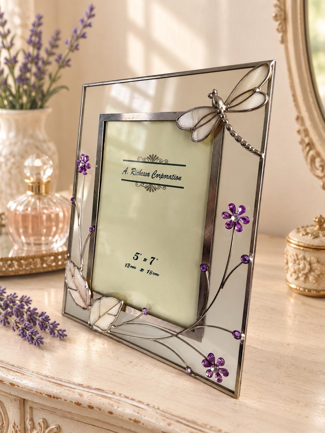 ビンテージ 花柄フレームの長方形ミラー Vintage Mirror Frame Flower - Etsy