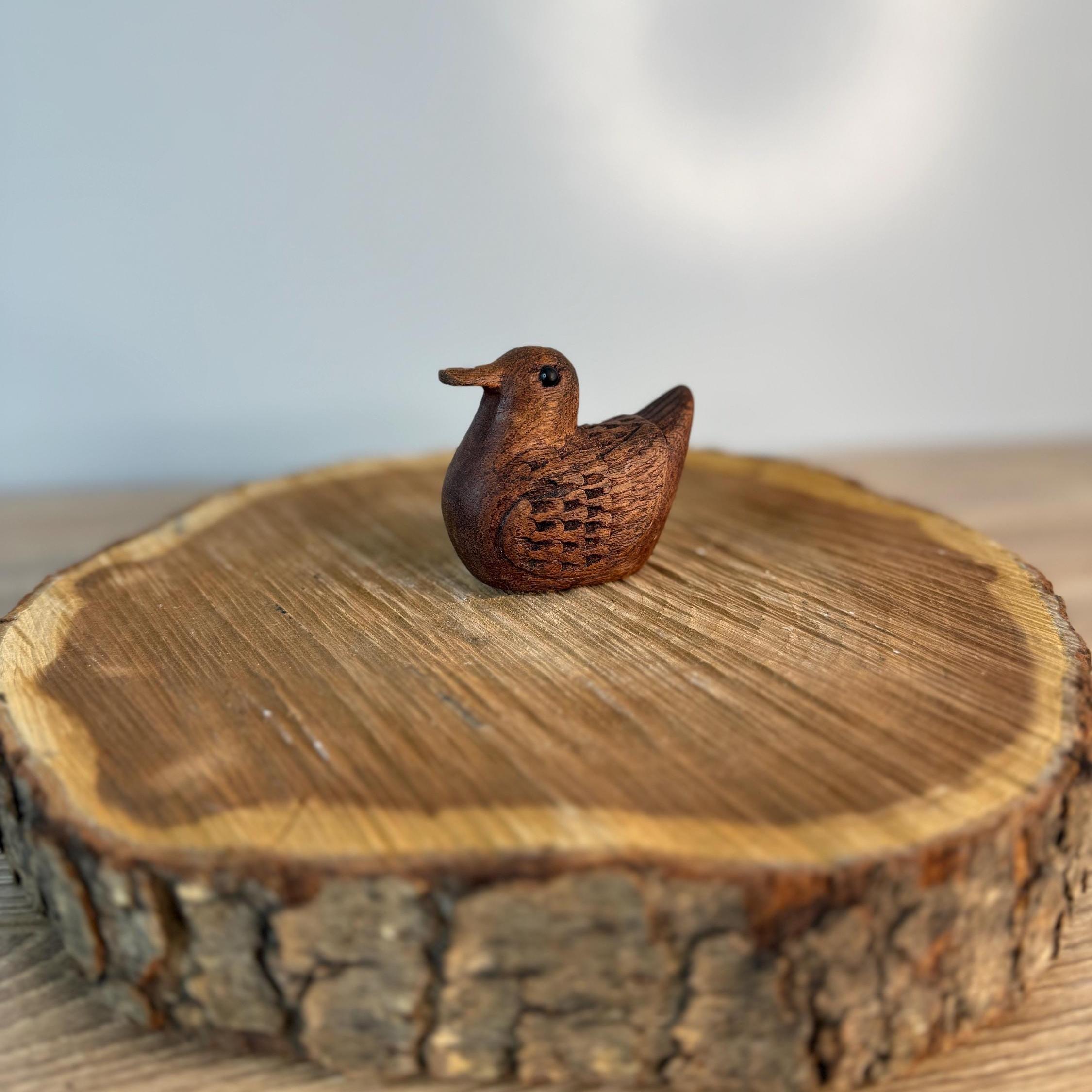 Vintage Hand Carved Duck Display Décor Knickknack Art Animal