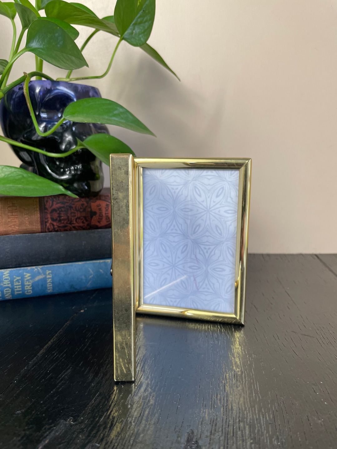 Vintage Ornate Gold Sleek Brass Picture Frame Photo Hinged Bifold Metal ...