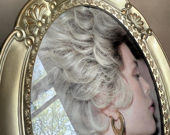 Vintage Oval Picture Frame Decorol Gold Tone Metal Shell Fan Motif 8x10 Ornate Edwardian Antique Love Picture Portrait