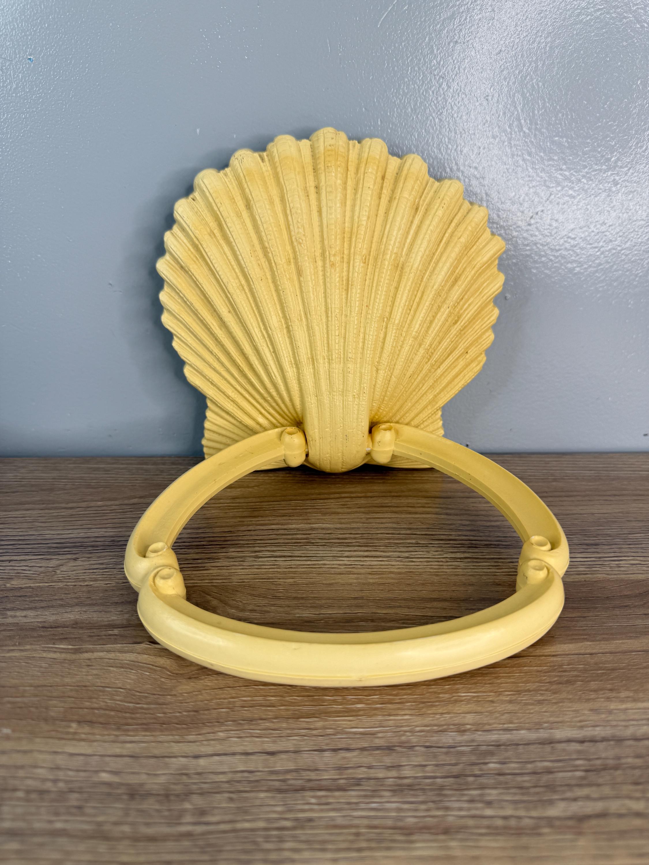 Shell Clam Oil Rack Vintage Beige Clam Clamshell Towel Rack Ring Wall Holder Décor ...