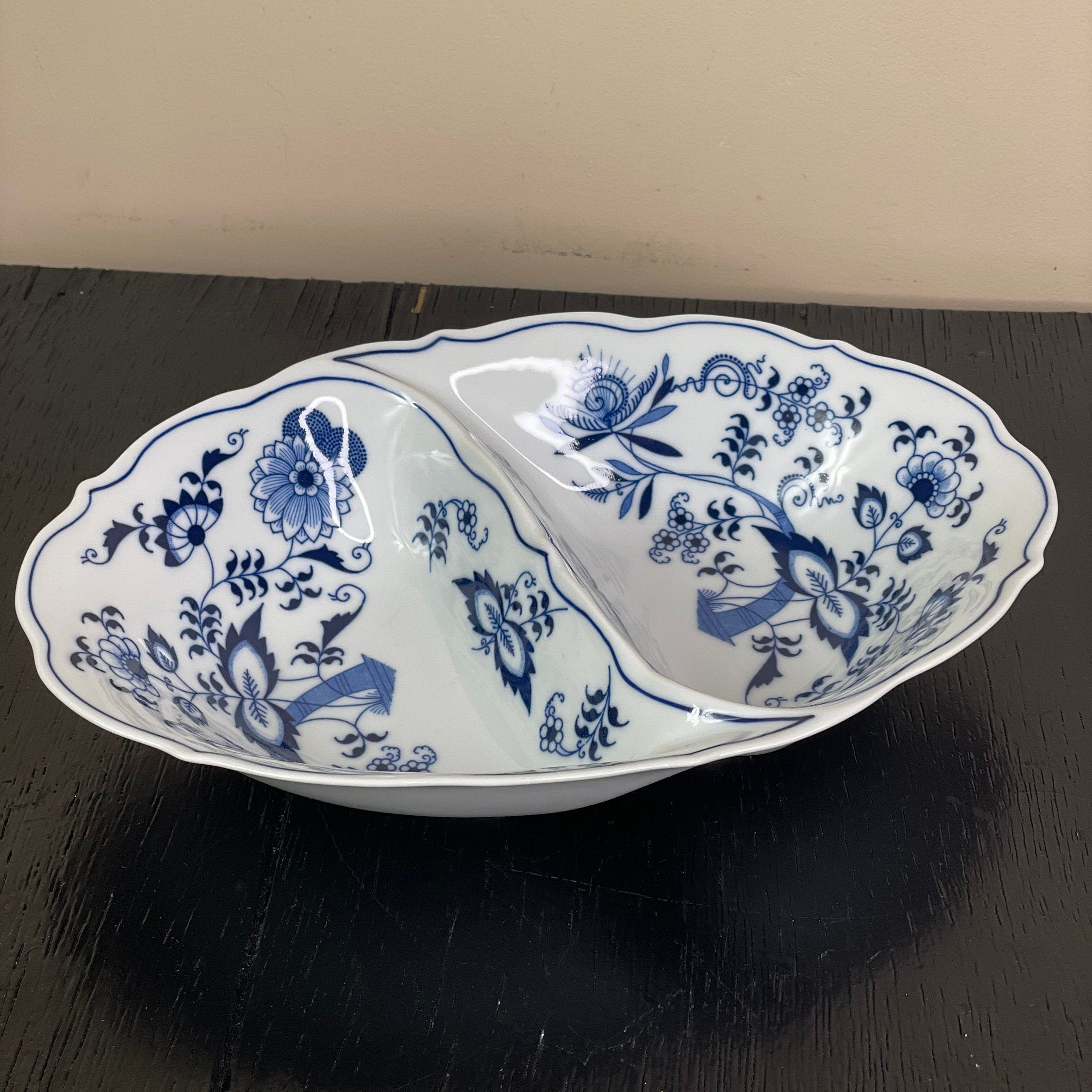 Vintage Blue Danube 11 inch Oval Divide Vegetable Dish Oval Etsy