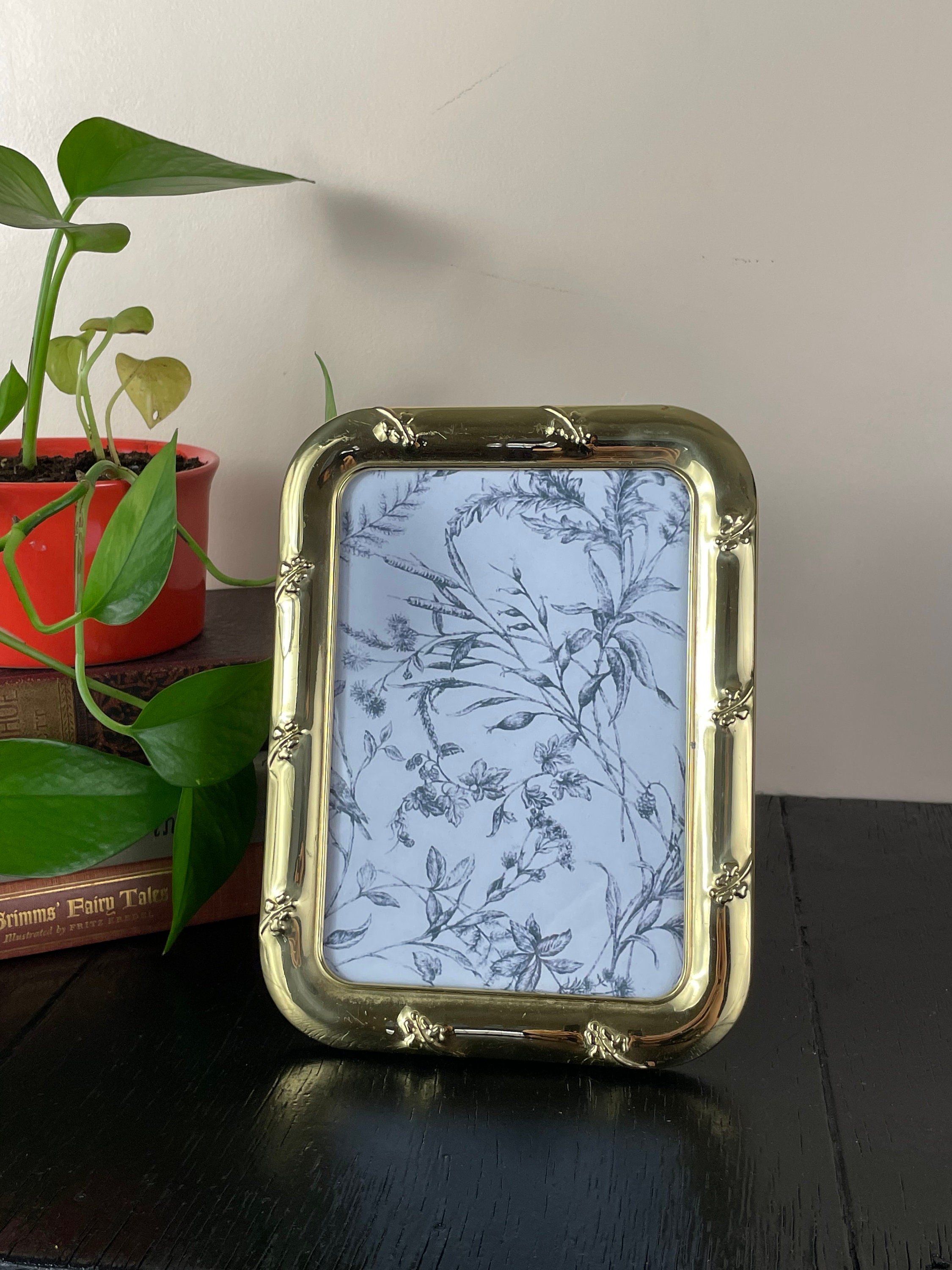 Vintage Ornate Gold Rounded Corners Velvet Picture Frame Photo Etsy