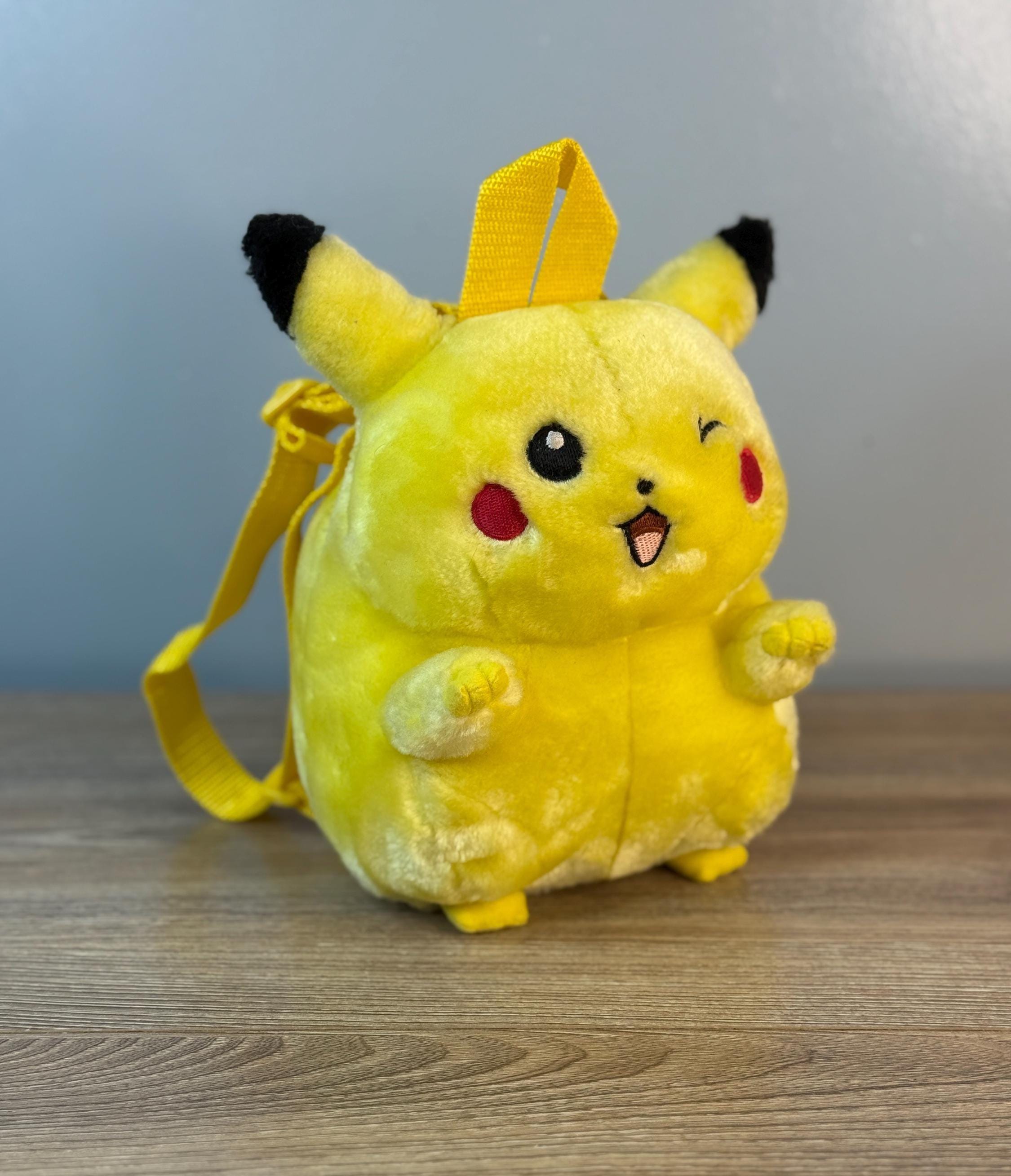 Rare 90's Vintage Pikachu Plush Backpack Winking Pokémon Mini Soft