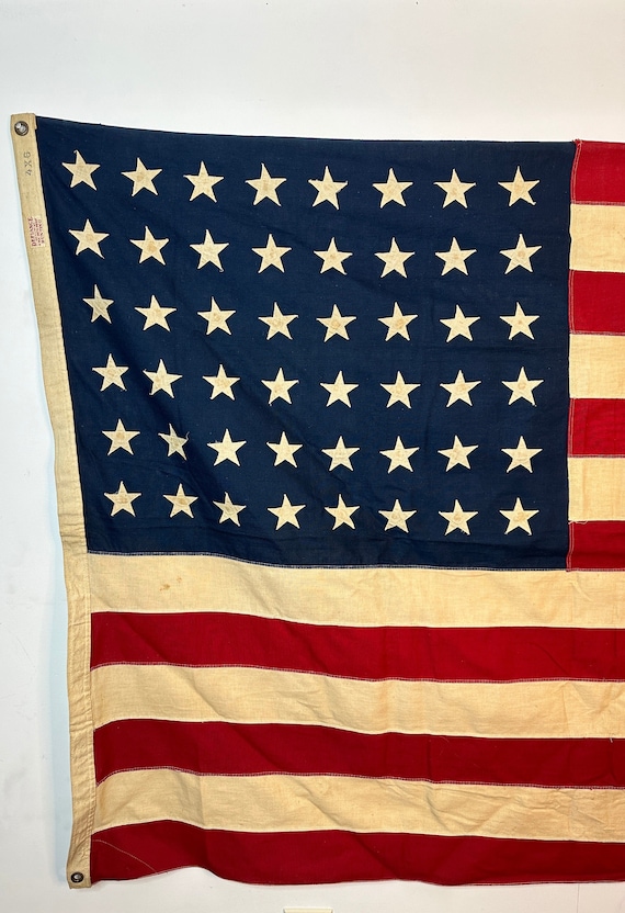 Antique 48 Stars American America Distressed Flag Flags United