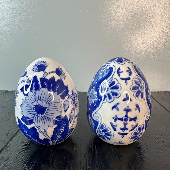Vintage Two Set Andrea by Sadek Chinese Blue White Flowers