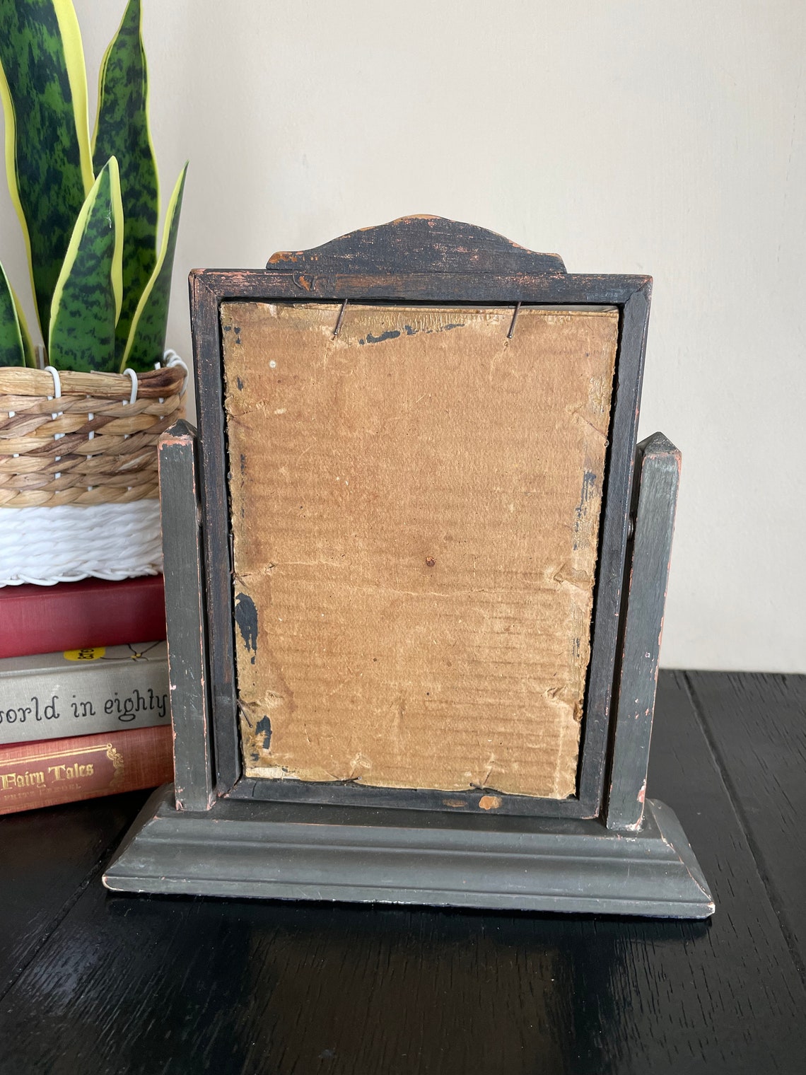 Antique Brown Wood Art Deco Swivel Picture Frame 5x7 Etsy