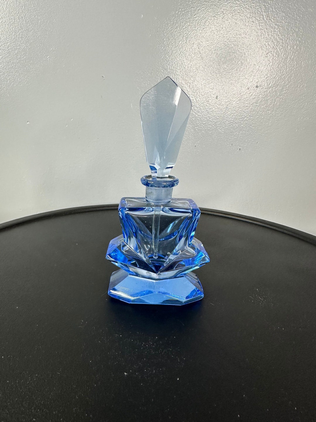 sale【希少・レア】珍しいサイズschuco 20年代 パヒュームボトルベア Vintage Czechoslovakia Blue Art Nouveau Deco Etched Pressed Glass