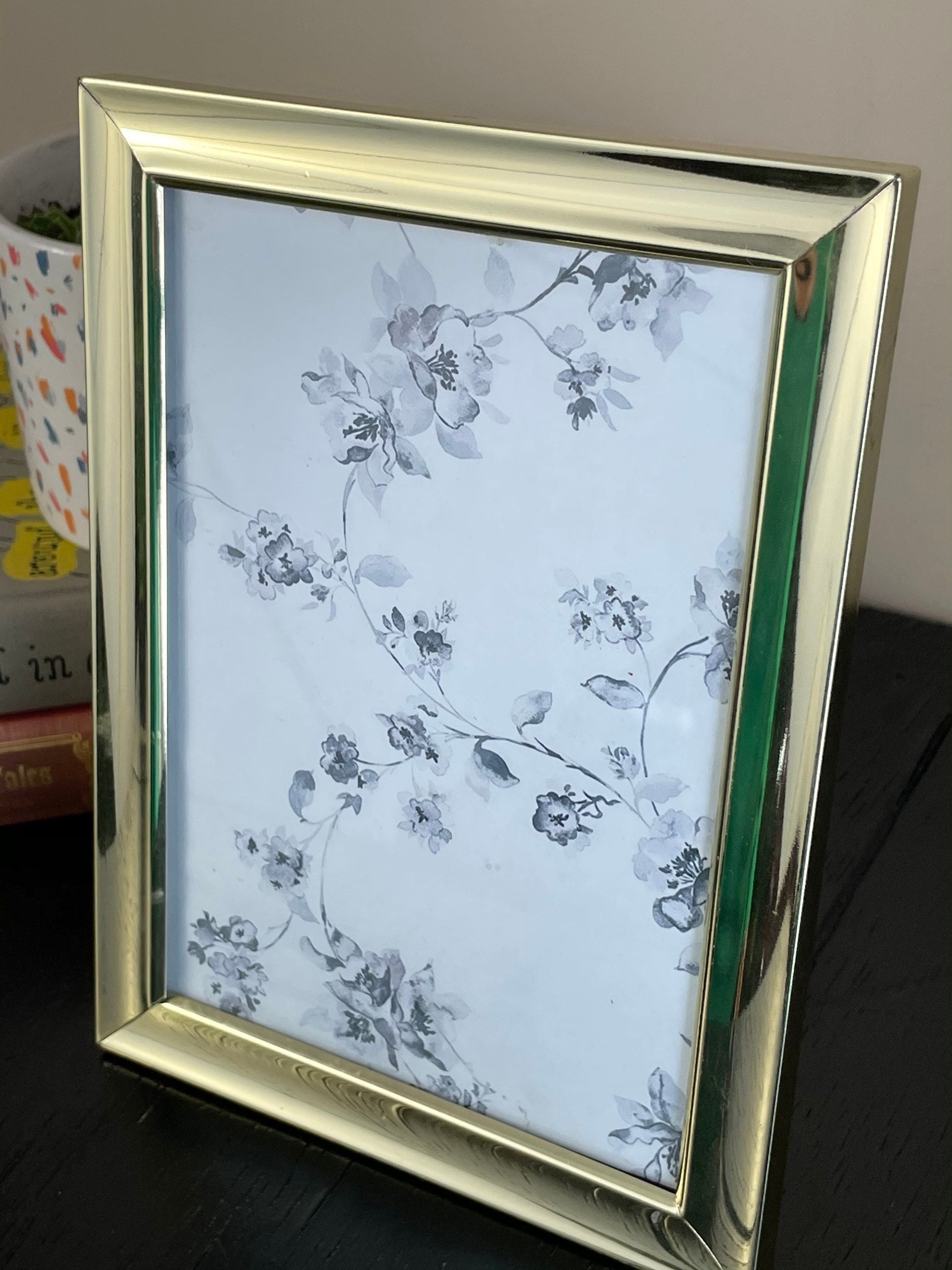 Vintage Ornate Gold Tone Sleek Picture Frame Photo 5x7 Velvet Etsy