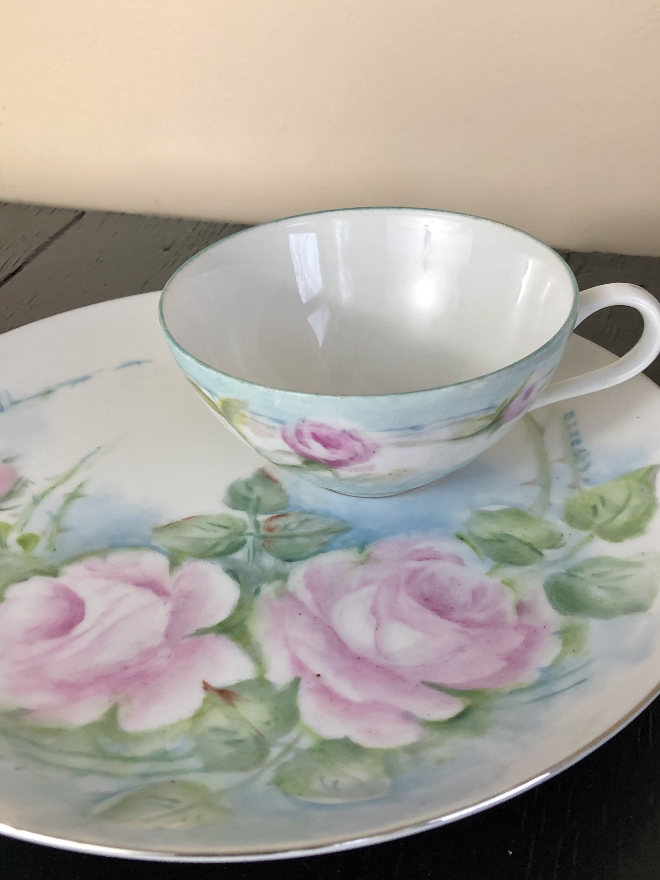 Vintage LAUREL Tea Cup snack plate painted luncheon Bone China  Etsy