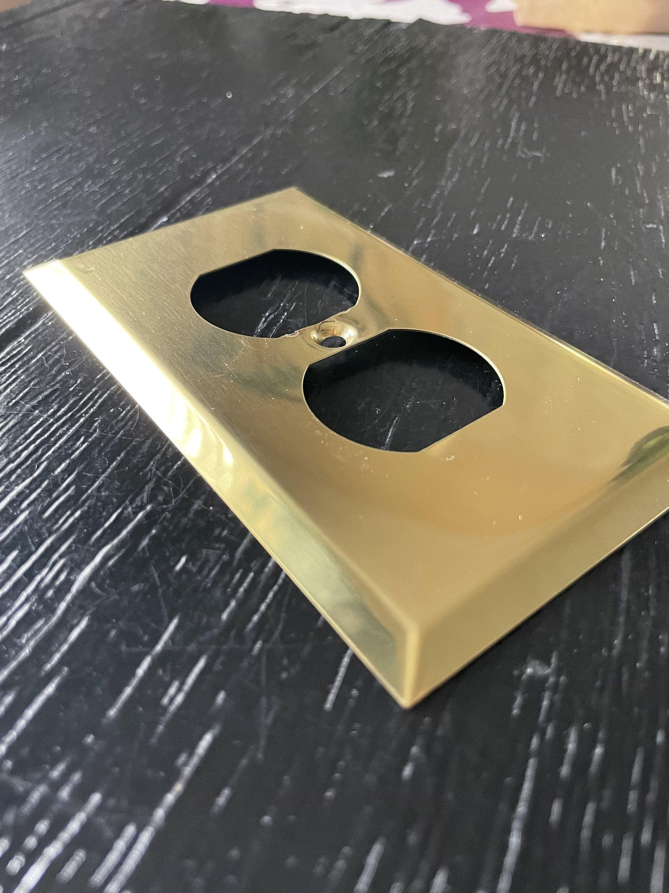 Unlacquered Brass Electrical Plug Cover Etsy