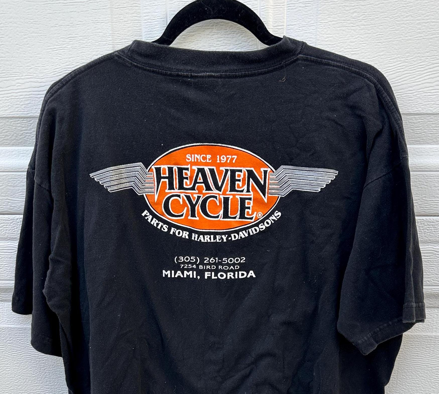 ハーレーTシャツ. made in USA Vintage 1987 Harley Davidson Live Free Ride Eagle America Black T
