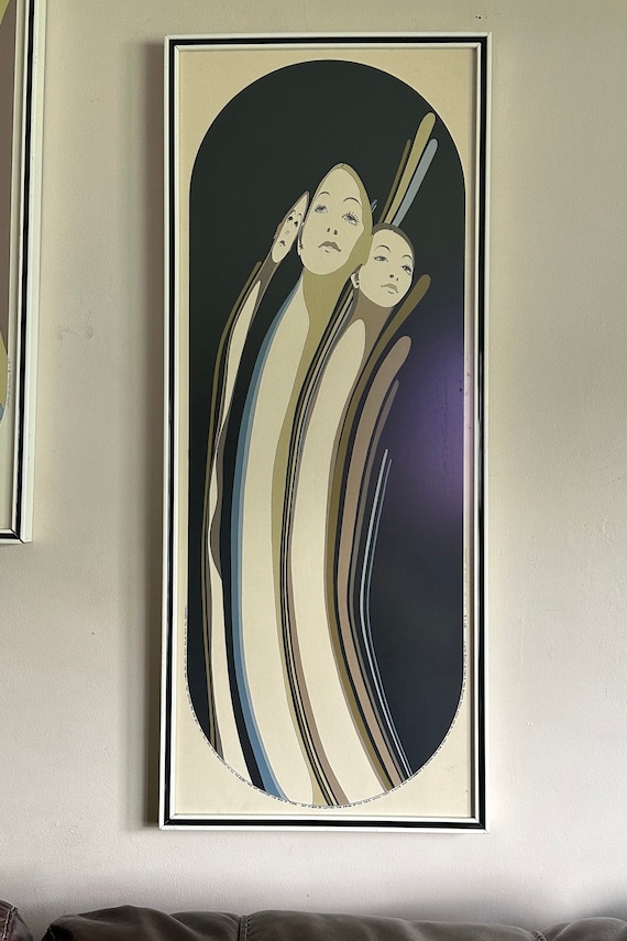 John Luke Eastman 大型 アート 額装 ヴィンテージ USA Vintage Art Deco John Luke Eastman Signed Mid Century Consider the