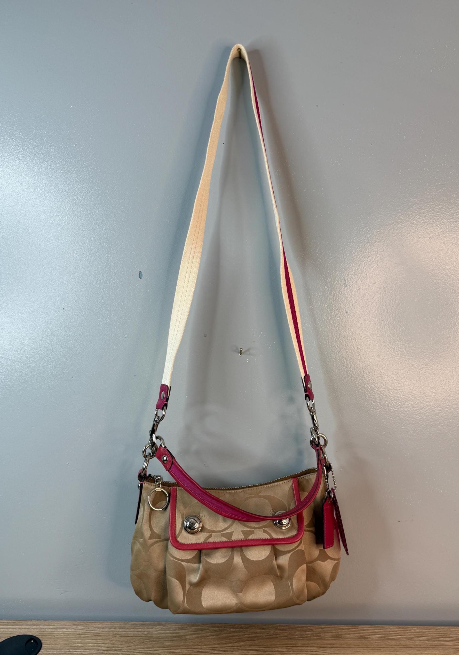Vintage Coach Poppy Signature Sateen Groovy Shoulder Bag Khaki