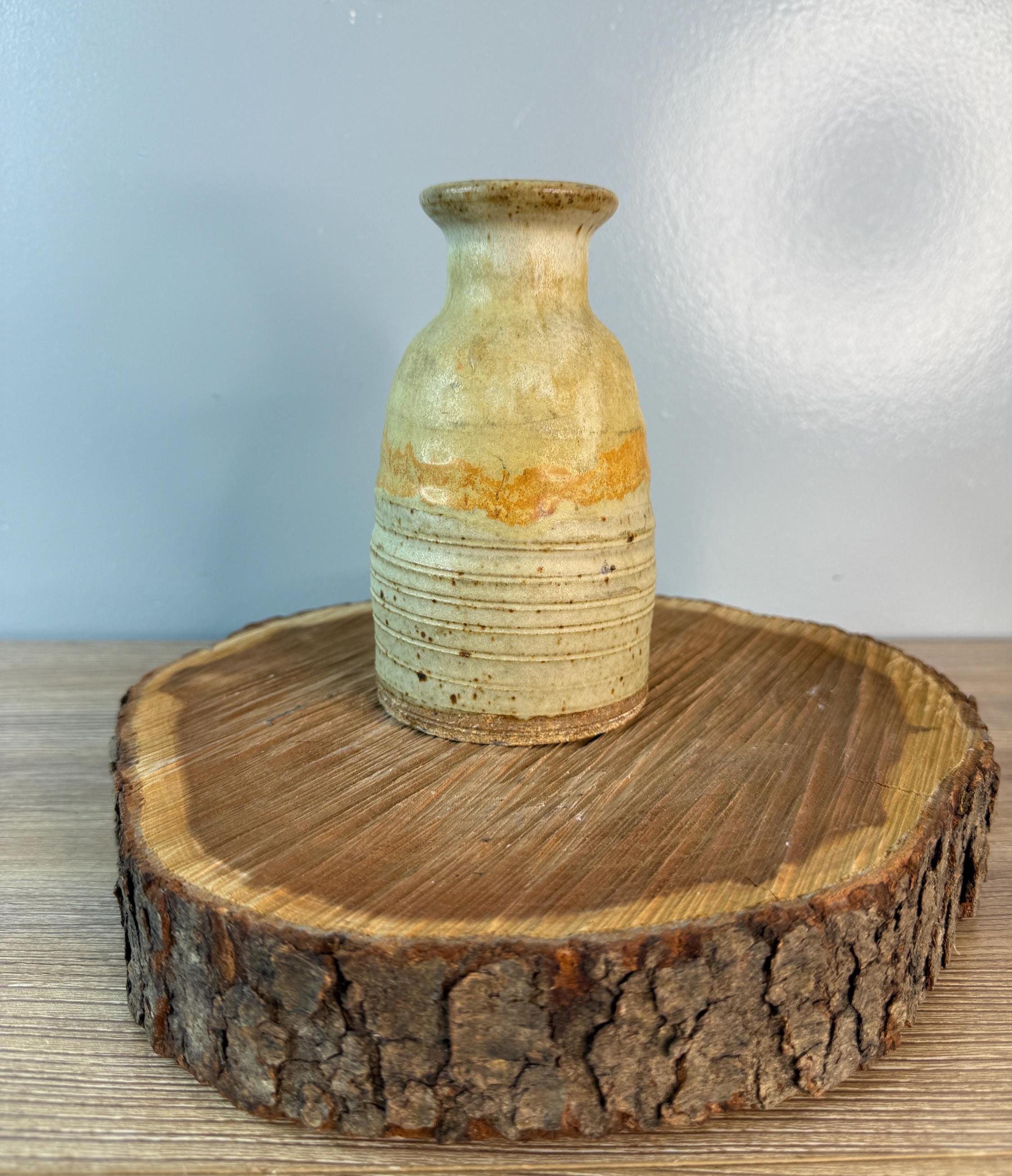 Vintage Handmade Stoneware Pottery Bud Vase Rustic Earth Tone Modern ...