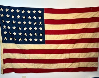 Antique 48 Stars American America Distressed Flag Flags United