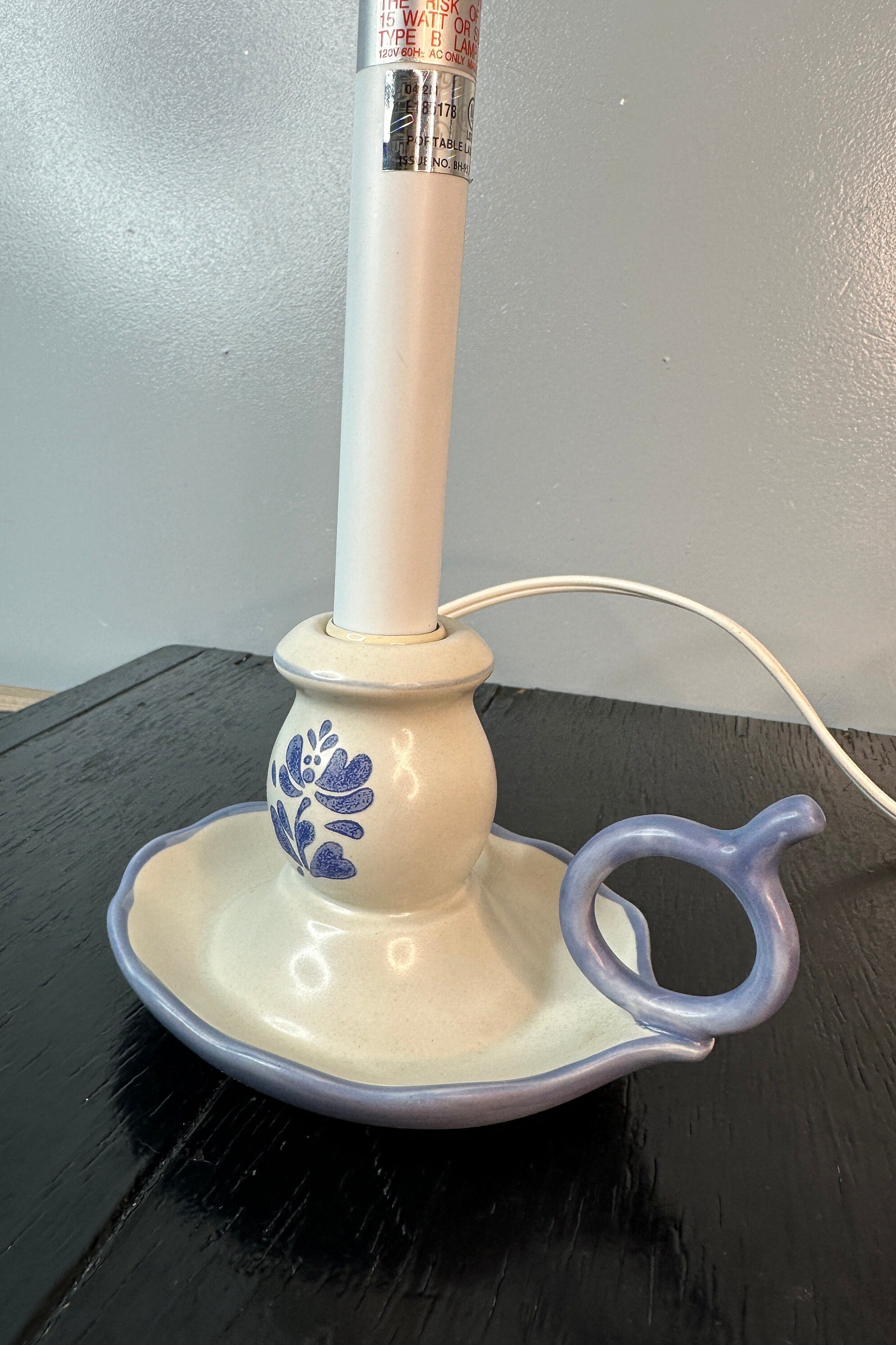 Vintage Pfaltzgraff Yorktowne Electric Candlestick Lamp