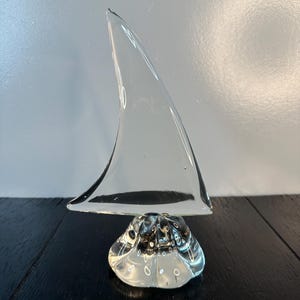 Rare Vintage Large Glass Sailboat Boat Statue Paperweight Arte Murano Art Display Blown Italian Italy Figure Figurine Sculpture Venezuela
