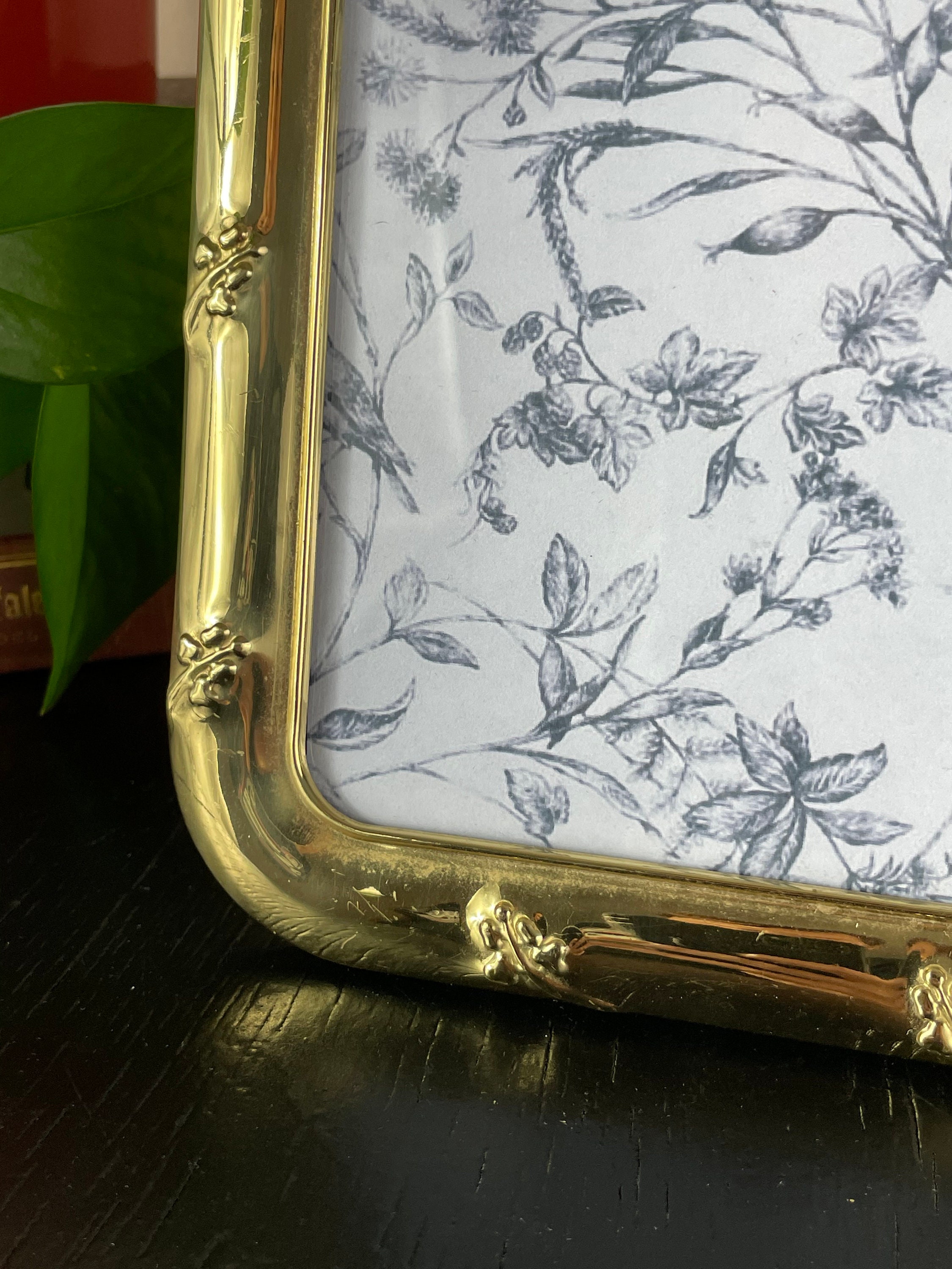 Vintage Ornate Gold Rounded Corners Velvet Picture Frame Photo Etsy