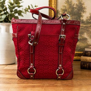 Vintage Red Coach Y2k - Etsy
