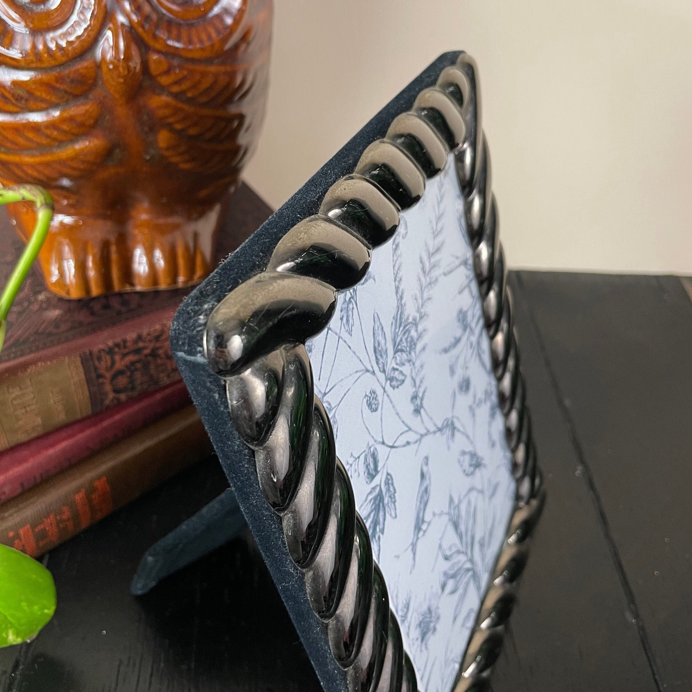 Vintage Ornate Silver Tone Braided Swirl Metal Picture Frame Etsy