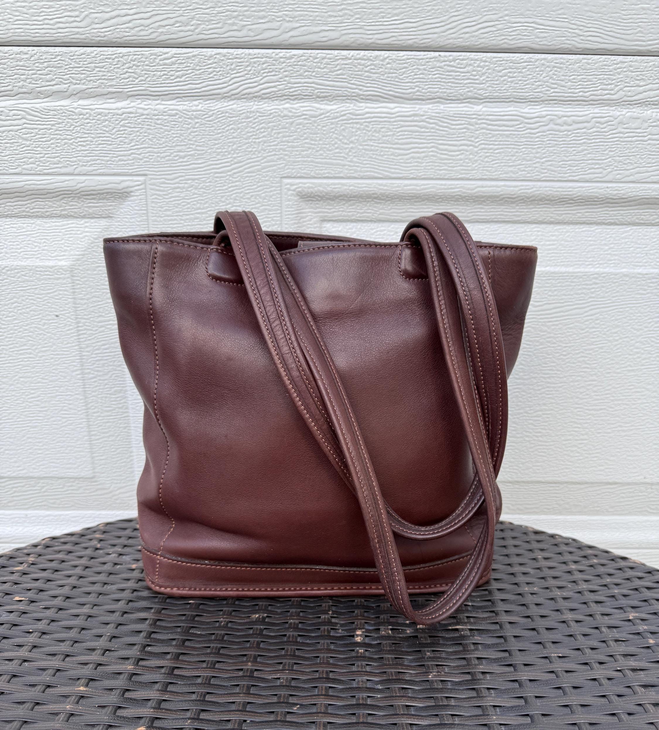 Vintage COACH 9305 Tote Bag Chocolate Brown Purse Supple Leather