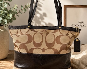 Vintage COACH 9305 Tote Bag Chocolate Brown Purse Supple Leather